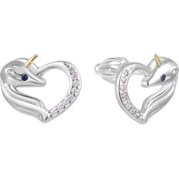 Náušnice Hravé stříbrné náušnice Jednorožec AGUP2573DS Beneto