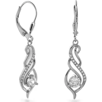 Náušnice Elegantní visací stříbrné náušnice s kubickými zirkony AJNS0045 Again Jewelry