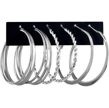 Náušnice Sada kruhových náušnic Silver (3 páry) Troli