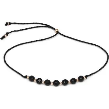Náramek Šňůrkový náramek na nohu s korálky z onyxu HE32N3RG-BK Agato