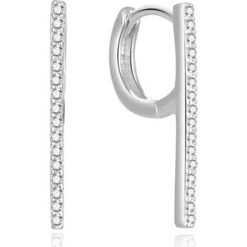 Náušnice Minimalistické stříbrné náušnice s kubickými zirkony E0002530 Moiss