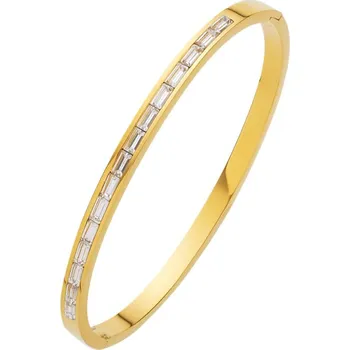 Náramek Elegantní pozlacený pevný náramek s krystaly Troli