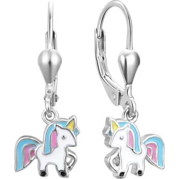 Náušnice Hravé visací náušnice Jednorožec AGUC3291D Beneto