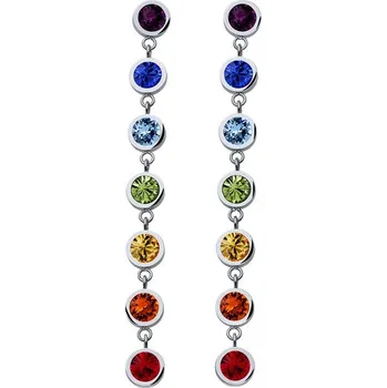 Náušnice Dlouhé náušnice s barevnými krystaly Balance Post Chakra 42162.MUL.E Crystalp