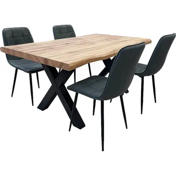 Jídelní set Vikio Jídelní set pro 4 osoby 160x90 cm dub-šedá VJS216-40S ZA AKČNÍ CENU