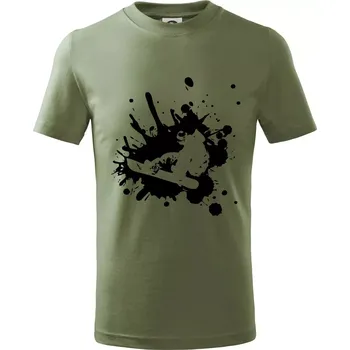 Snowboard splash - Tričko dětské bavlněné - 134 cm/8 let ( Khaki )