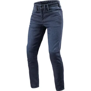 Moto kalhoty Extra zkrácené džíny na motorku Revit Kai Skinny středně stone modré W36/L30