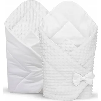 Zavinovačka Oboustranná zavinovačka pro miminka 80x80 cm BABYMAM PREMIUM - Sněhově bílá s bílou minky