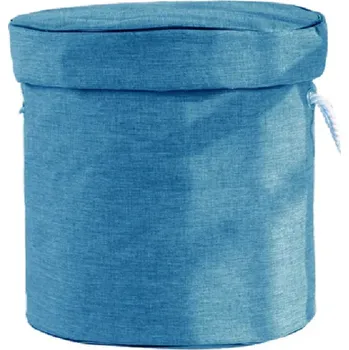 Dětský úložný kbelík 32 x 28 cm se skládací podložkou 150 cm Oxfordská látka Organizér na hračky Přenosný koš s podložkou modrá