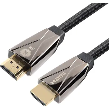 Video kabel Kabel GoGEN HDMI 2.1 / 8K UHD, 1m, pozlacený, opletený, černý