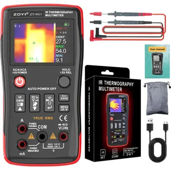 Multimetr 2v1 Termokamera a multimetr s 2,4" IPS displejem Měření teploty -20°C až 550°C DC/AC napětí a proud USB-C nabíjení 1500mAh