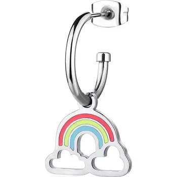 Náušnice Ocelová single náušnice s duhou Smile SSM021 S Agapo