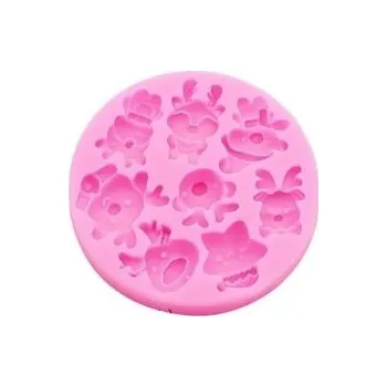 Vánoční dekorace Silikonová forma 7,2 x 1 cm Vánoční postavičky Santa, sob, sněhulák Formička na odlévání vosku, pryskyřice, sádry, mýdla a čokolády