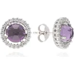 Nádherné stříbrné náušnice s ametysty EG000018 Moiss