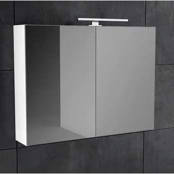 Koupelnový nábytek Zrcadlová skříňka CONCEPT 250100x60x16 cm, osvětlení, lesklá bílá