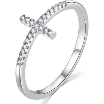 Prsten Elegantní stříbrný prsten s křížkem R00020 Moiss / Obvod: 56 mm - 56 mm