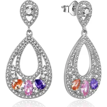 Náušnice Stříbrné náušnice se zirkony Bernarda E0003038 Moiss