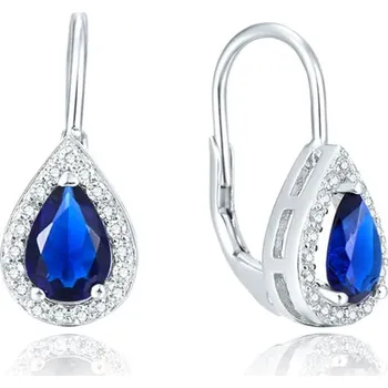 Náušnice Stříbrné náušnice s modrými zirkony AGUC2226 Beneto