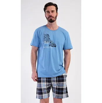 Pánské pyžamo Pánské šortkové pyžamo Felix Vienetta, modrá XXL i232_10086_55455957:modrá XXL