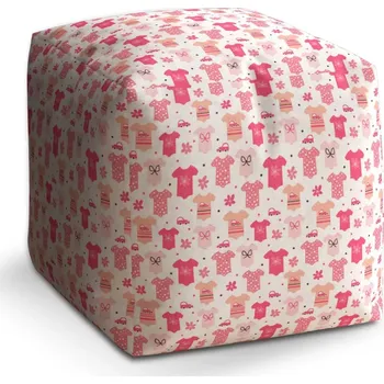 Taburet Sablio Taburet Cube Růžové oblečky: 40x40x40 cm