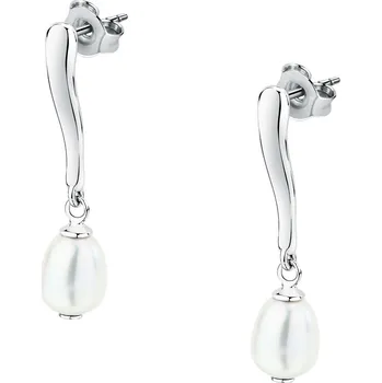 Náušnice Visací stříbrné náušnice s říční perlou Perla SXU47 Morellato