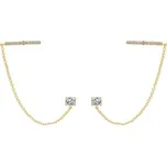 Dvojité pozlacené náušnice s řetízky E0004294 Moiss