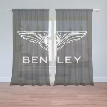 Záclona Sablio Záclony Logo Bentley Černý: 2ks 150x250cm