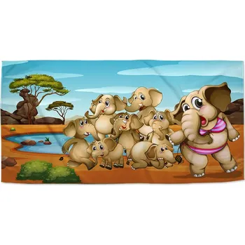 Sablio Ručník Sloni - 30x50 cm