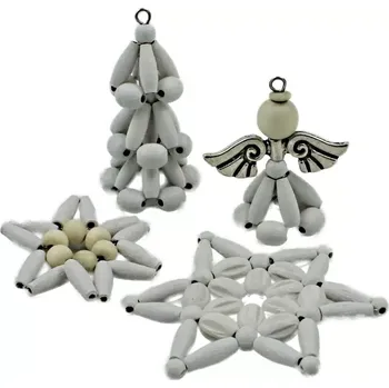 Vánoční ozdoba Lenka Barčiová Vánoční ozdoby bílé – sada 12 ks