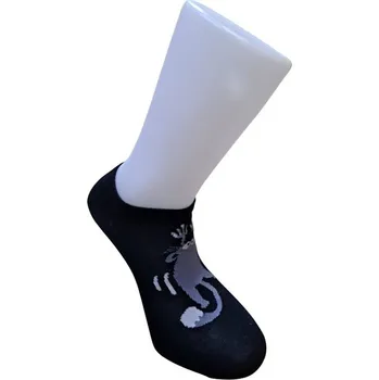 Dámské ponožky Aura Via Dámské ponožky kočky - kotníkové černé 35-38