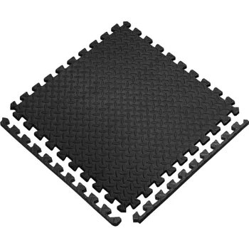 8 ks Pěnová podložka 30 x 30 x 1 cm Černá Protiskluzová podlaha s puzzle okrajem Ochranná podložka na cvičení a dlažbu