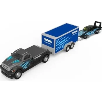 autíčko Model kovového osobního auta s přívěsem a malým autíčkem Realistická miniatura černá