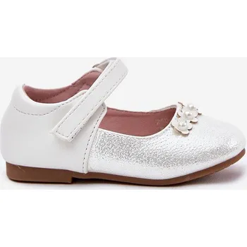 Dívčí tričko Dětské Baletky Na Suchý Zip S Květinami Bílé Nikione 22