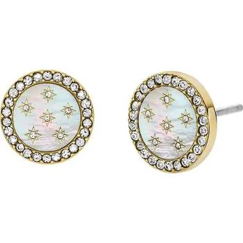 Náušnice Okouzlující pozlacené náušnice s perletí a krystaly JF04868710 Fossil