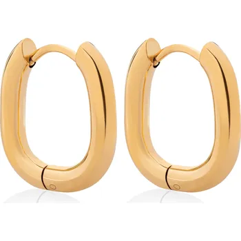 Náušnice Slušivé pozlacené oválné náušnice VBE0147G Troli