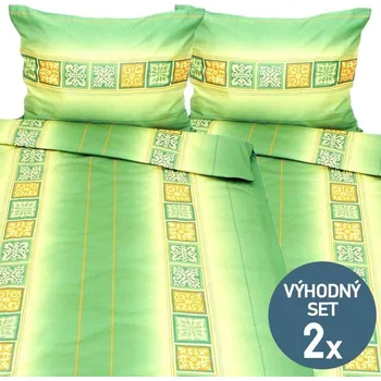 Povlečení KNITVA Saténové ložní povlečení ze 100% bavlny MOSAIC 2+2 140/220 + 70/90