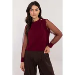 ItModa Blůzka se síťovanými rukávy bordó Velikost: UNI