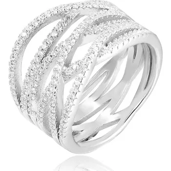 Prsten Stříbrný prsten se zirkony AGG341 Beneto / Obvod: 58 mm - 58 mm