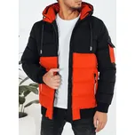 Černo-oranžová pánská zimní bunda s kapucí Dstreet TX5097 Velikost: S