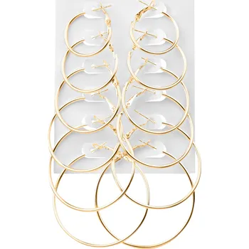 Náušnice Sada pozlacených kruhových náušnic Gold (6 párů) Troli