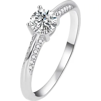 Prsten Stříbrný zásnubní prsten se zirkony AGT-R14W Agato / Obvod: 54 mm - 54 mm