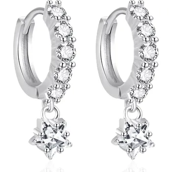 Náušnice Stříbrné náušnice kruhy Hvězdičky AGT-E072KW Agato