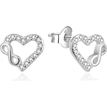 Náušnice Stříbrné náušnice Srdíčka s nekonečnem AGT-E230PW Agato