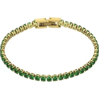 Náramek Tenisový pozlacený náramek Tessa Green Bracelet MCB23055G Marc Malone