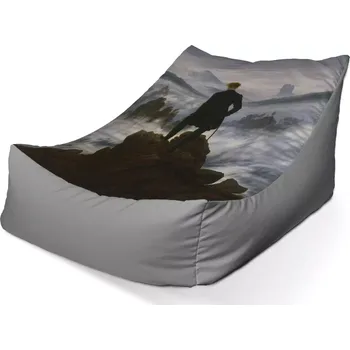 Sedací pytel Sablio Sedací vak Lounge Poutník nad mořem mlhy - Caspar David Friedrich - 80 x 95 x 50 cm