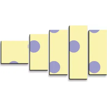 Obraz Sablio Obraz - 5-dílný Fialové tečky - 100x60 cm