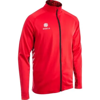 Pánská mikina Dětská tréninková mikina NIDELO TRAINING ZIP JACKET NANTES 6 Červená, Bílá
