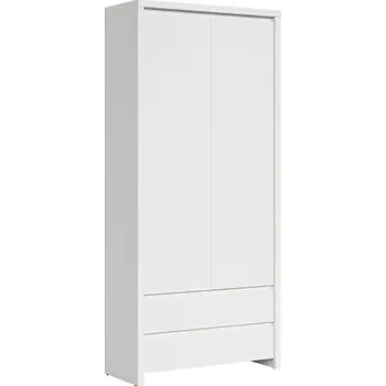 Šatní skříň Skříňka vysoká Kaspian - Black Red White - BRW Bílý Mat 90x201 cm