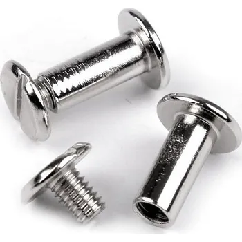 Knihařský šroub 12; 16; 20 a 25 mm, barva 3 (12 mm) nikl