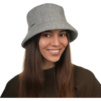 Klobouk Bucket hat - zimní šedý vlněný klobouček - Seeberger Velikost: Unisize (S-XL)